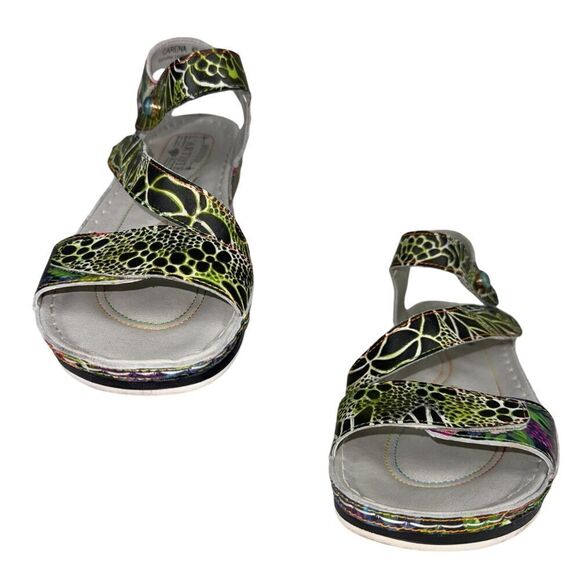 LArtiste Spring Step Carena Strapy Floral Wedge Sandals Women's Size 42 US 10 - Picture 1 of 6